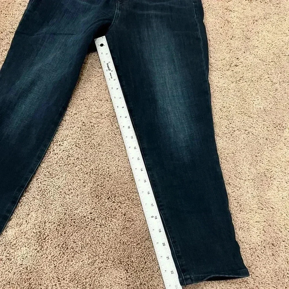 Gap true skinny 32p 32 petite dark wash spandex jeans navy over-dye hi rise - Picture 6 of 12